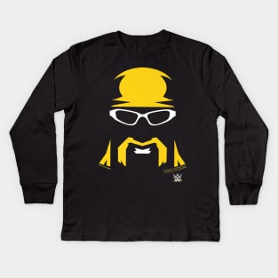 Hulk Hogan Front Portrait Outline Kids Long Sleeve T-Shirt